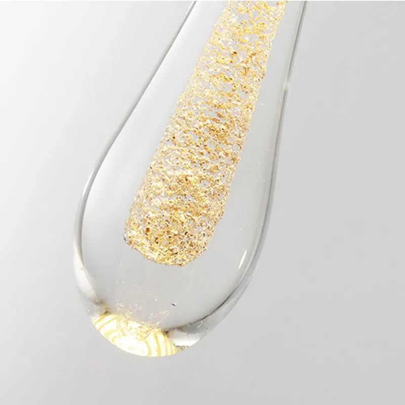 Minimalist Hanging Light Fixture with Modern Gold Teardrop Pendant