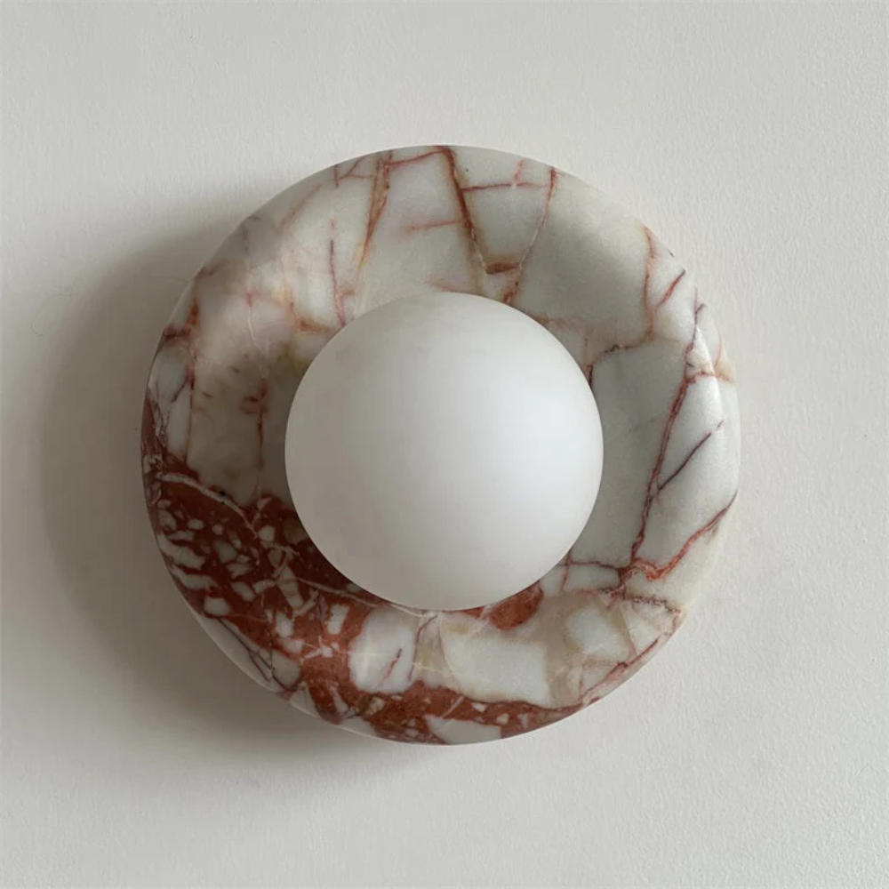 Elegant Indoor LED Wall Light Fixture - Modern Marble Sconce