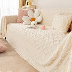 Couch Cover with Waffle Texture - Warm Sherpa Comfort