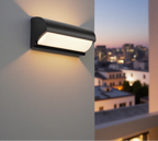 Rectangular LED Panel Outdoor Wall Light in Black