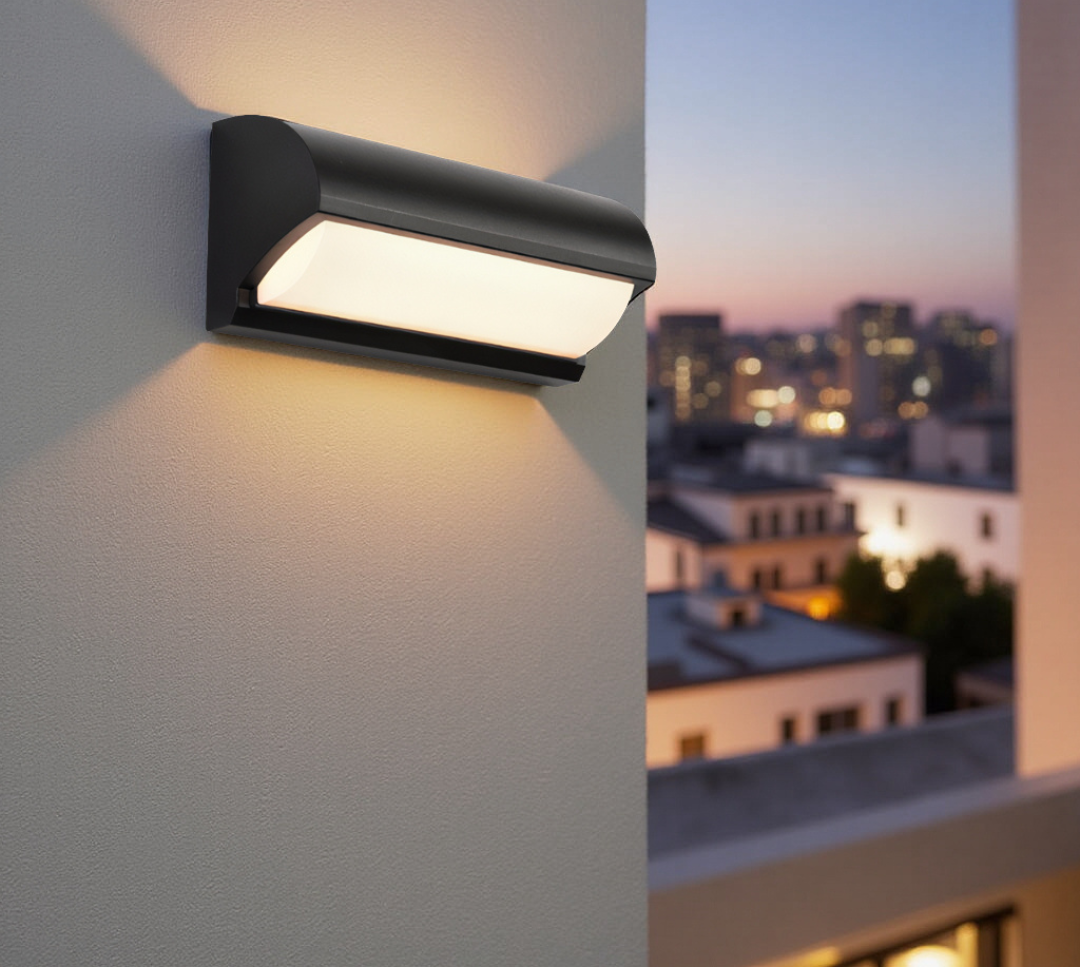 Rectangular LED Panel Outdoor Wall Light in Black