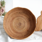 Natural Handwoven Rattan Fruit Basket for Kitchen Decoration