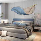 Feather-Pattern Metal Remote-Dimmable LED Wall Lamp