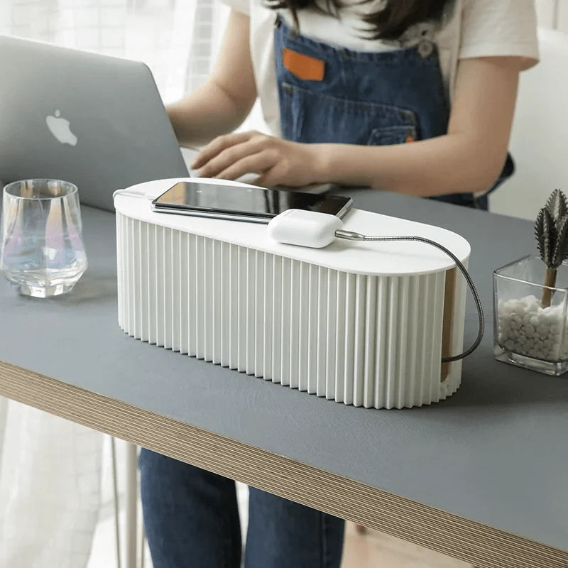 Cable Organizer Box Heat-Resistant Removable Lid