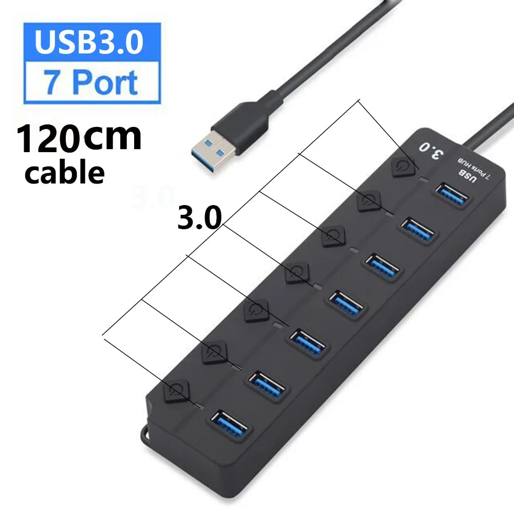 USB Hub 7-Port 5Gbps Per-Port Power Switches