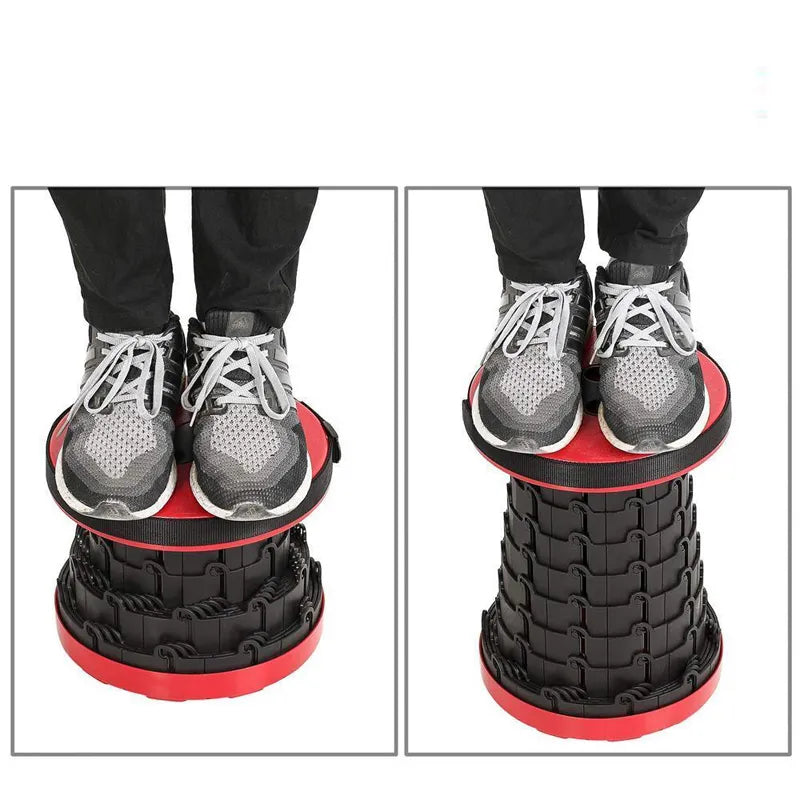 Portable Folding Stool Adjustable Height Folds Flat