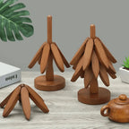Wooden Coasters Tree-Shaped Walnut Heat-Resistant