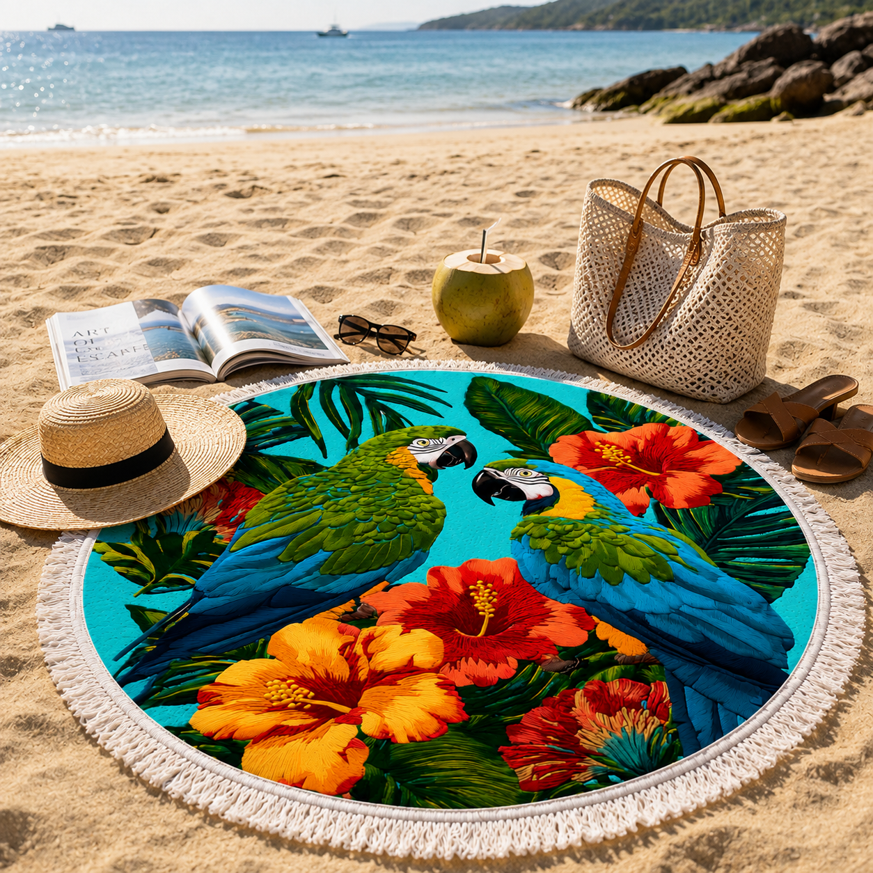Quick-Drying Sand-Resistant Round Beach Towel