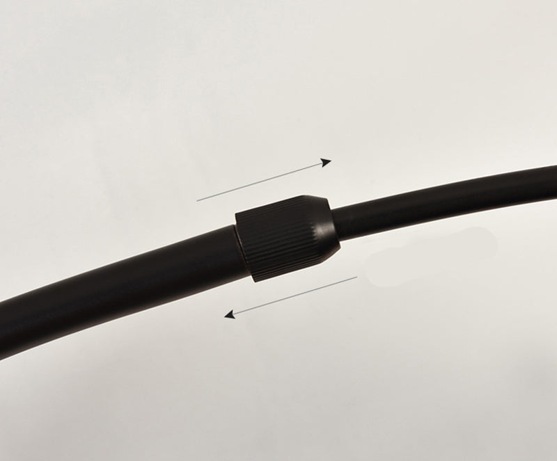 Arc Shaped Floor Lamp in Black Metal with Circular Base