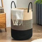 Foldable Woven Rope Laundry Basket – Durable and Chic Organizer