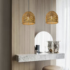 Rustic Chandelier with Handwoven Rope Pendant Shade