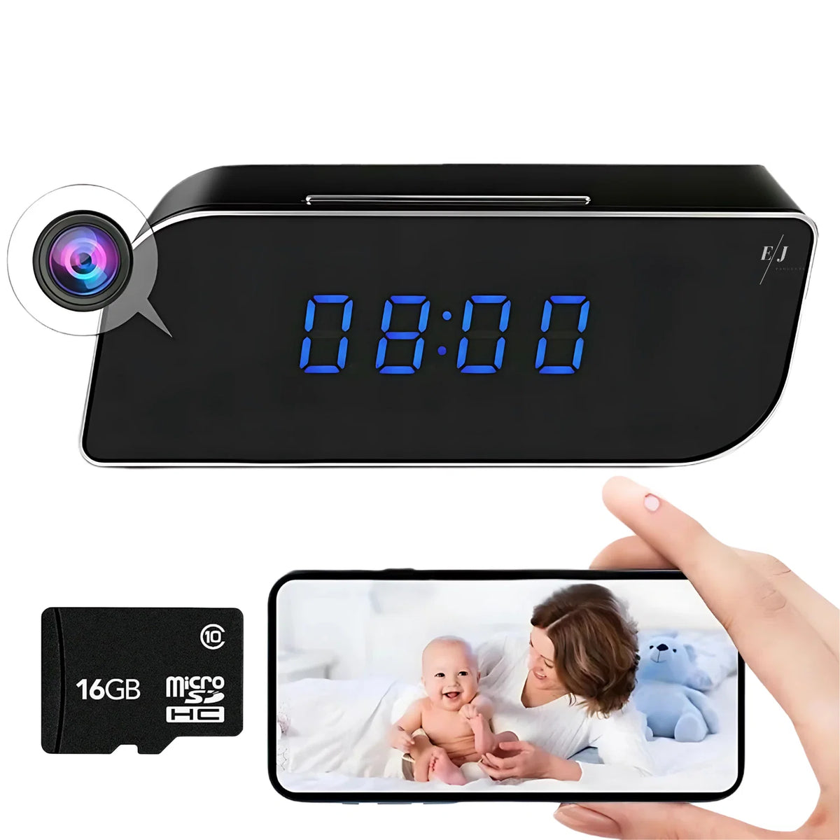 Digital Alarm Clock Hidden Camera HD 1080p Night Vision
