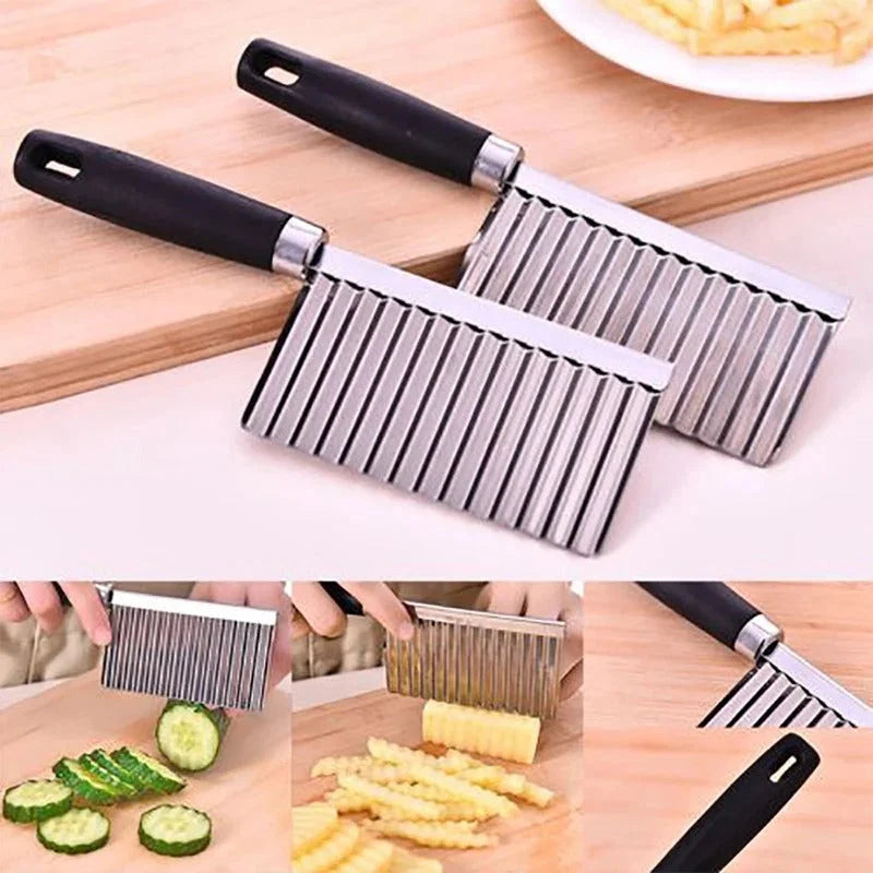 Vegetable Knife Wavy Blade Stainless Steel Ergonomic Grip