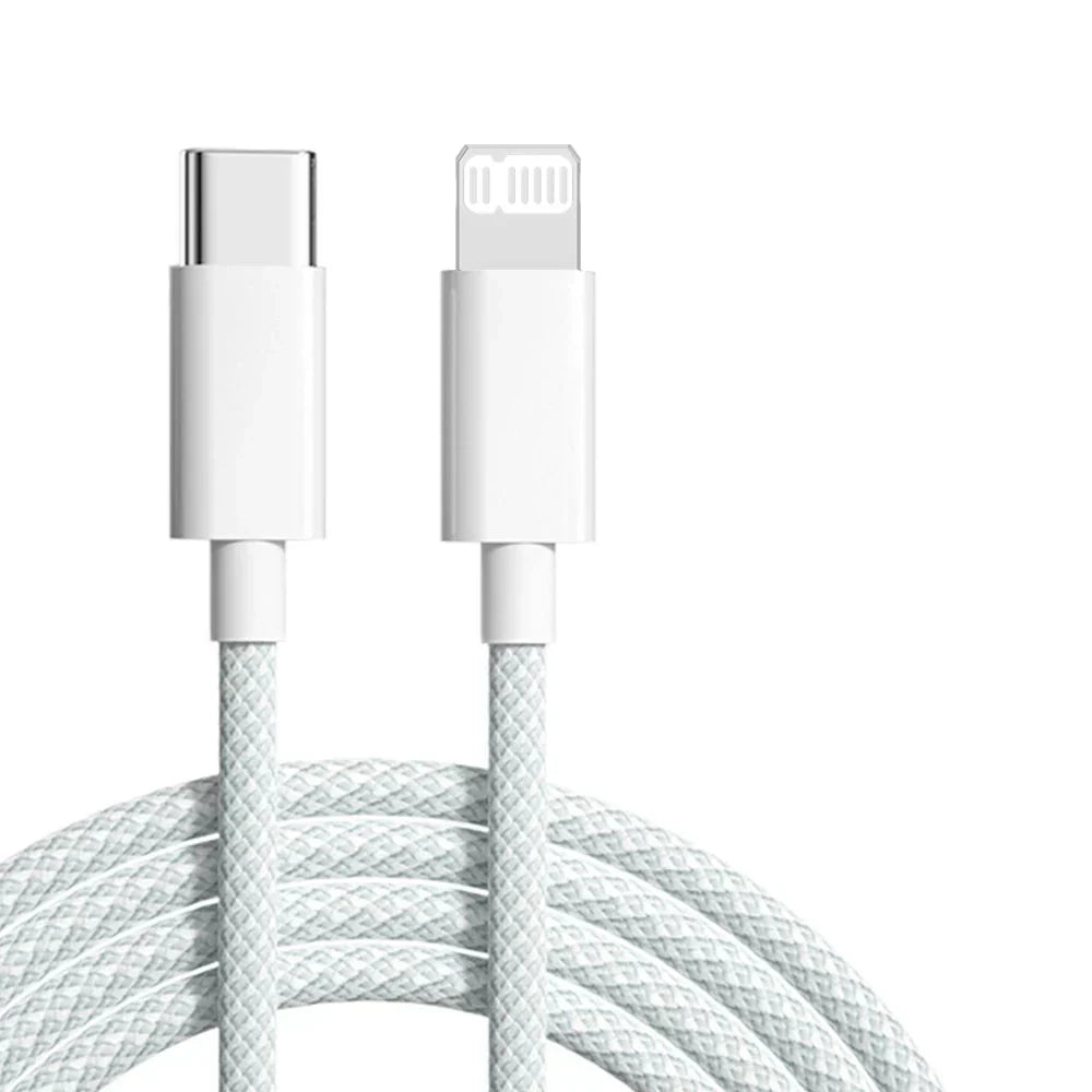 USB-C To Lightning Cable Fast Charging Braided Nylon 2-Pack