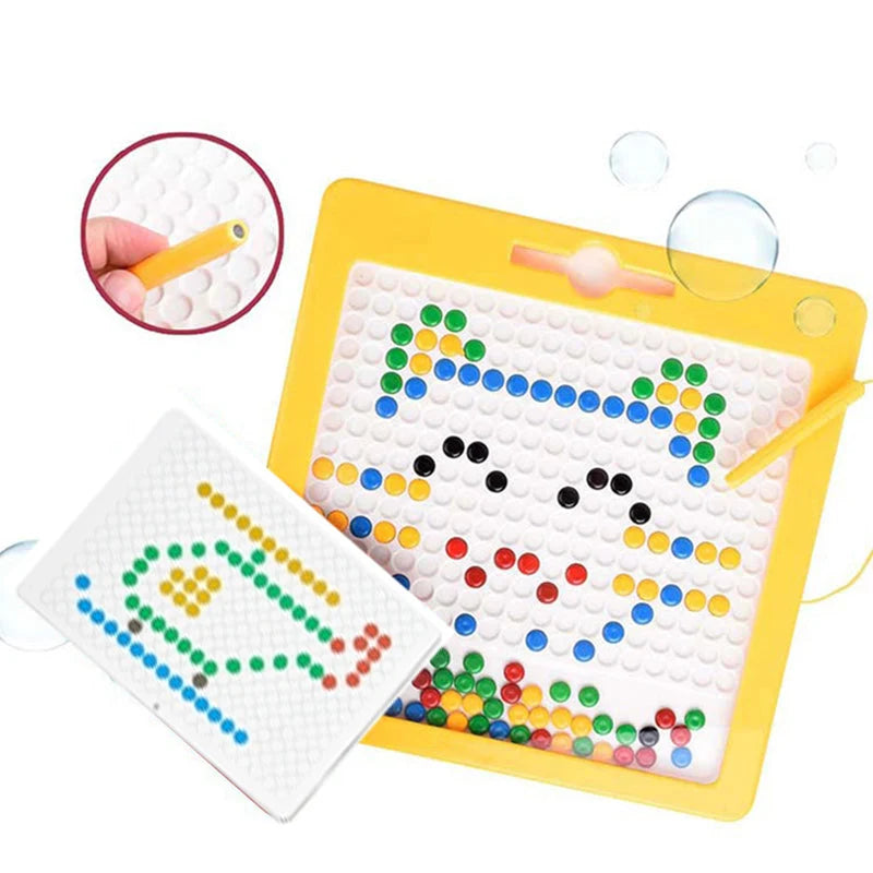 Kids Magnetic Drawing Board 106 Colored Beads & Pen