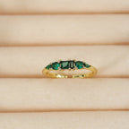 Stackable Gold Rings Set with Rhinestones for Mother's Day