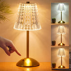 USB Rechargeable Table Lamp with Crystal Design