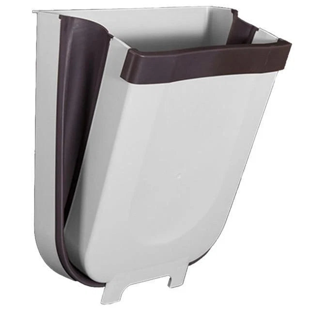 Wall-Mounted Trash Bin Foldable Space-Saving 22 Lb Capacity