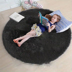 Round Fluffy Rug Ultra-Soft Polyester Non-Slip & Machine Washable