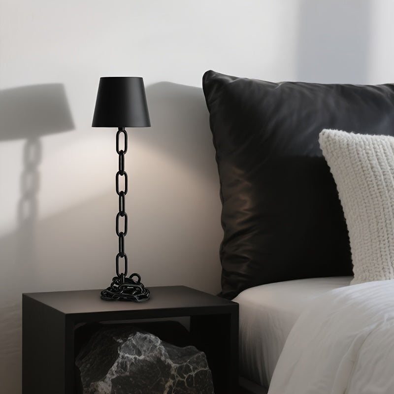Rechargeable Touch-Control LED Table Lamp with Chain-Link Design
