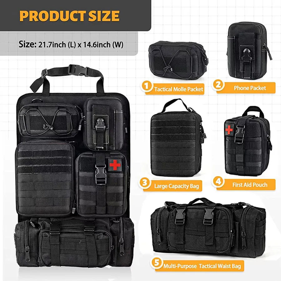 Hanging Car Organizer Oxford 600D Six Pockets