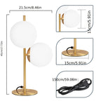 Contemporary Table Lamp with Gold Finish and White Glass Sphere