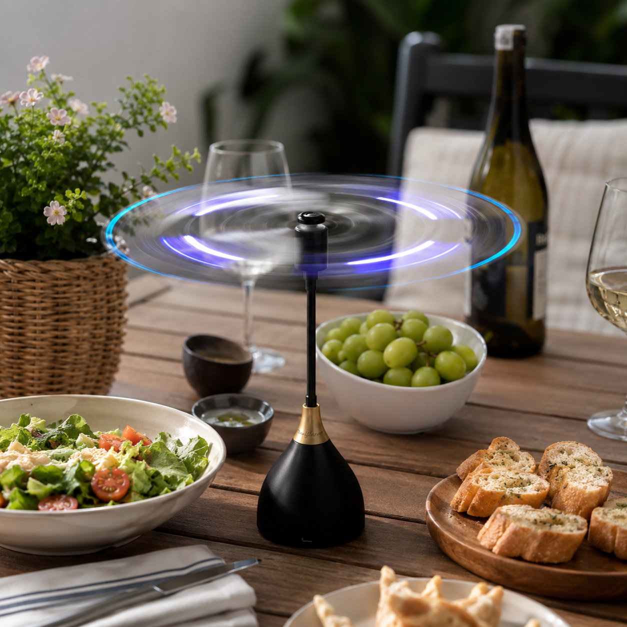 USB & Battery-Powered Flexible-Blade Table Fan (25 cm)