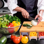 Multifunctional Kitchen Prep Station with Bamboo Cutting Board and Storage Trays