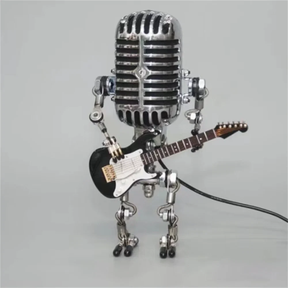 Table Lamp Retro Microphone & Guitar Warm Glow