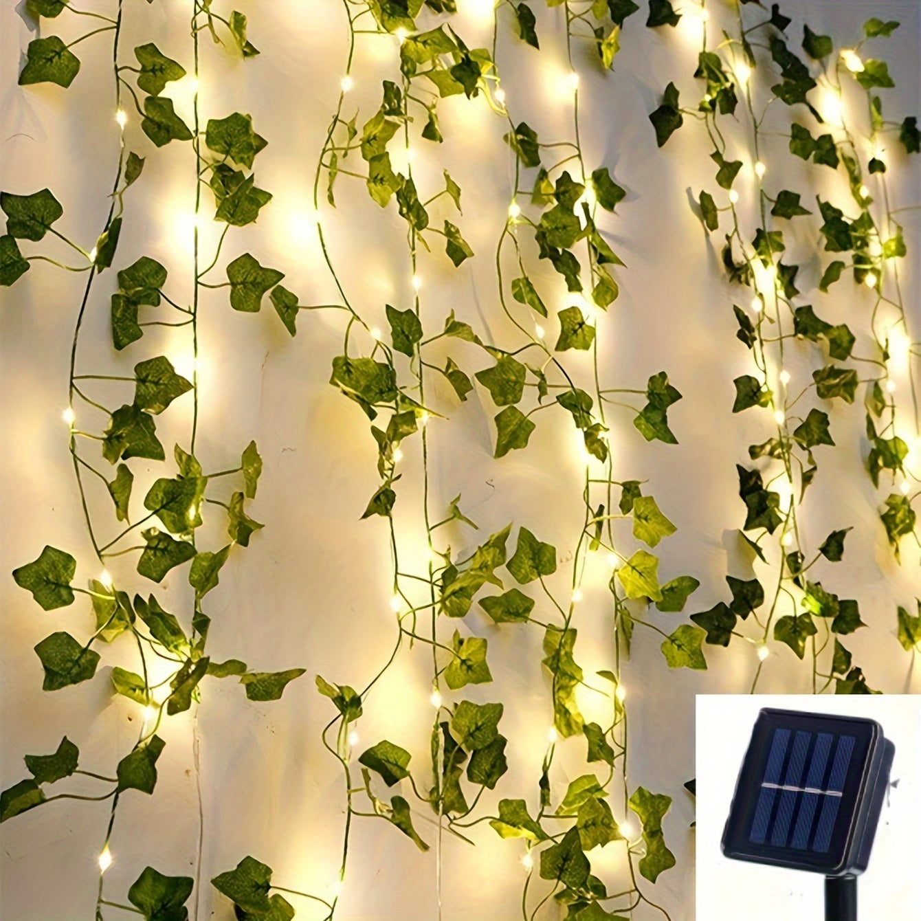 Solar-Powered Ivy Leaf String Lights (7 m)