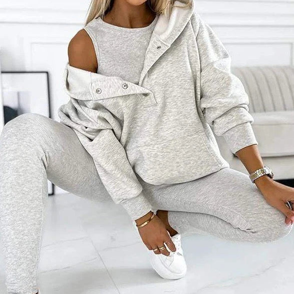 Two-Piece Loungewear Set Loose Fit Eco Friendly Cotton Blend
