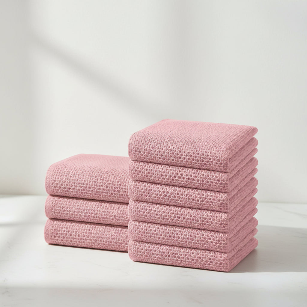 Absorbent Honeycomb Waffle Weave Cotton Dish Cloths Set