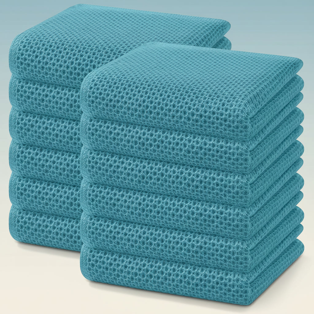 Absorbent Honeycomb Waffle Weave Cotton Dish Cloths Set