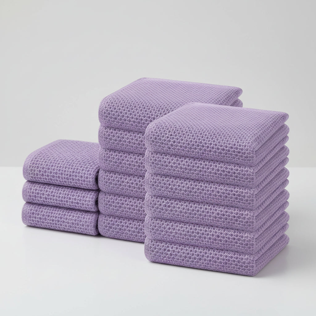 Absorbent Honeycomb Waffle Weave Cotton Dish Cloths Set