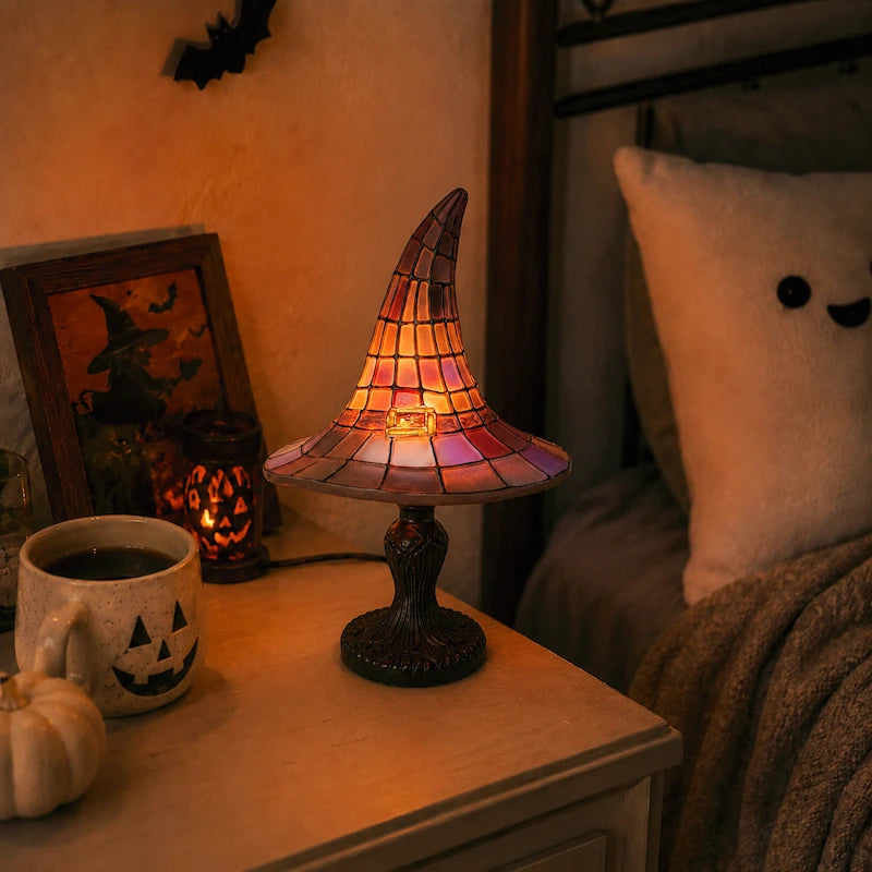 Colorful Mosaic Hat-Shaped Table Lamp