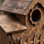 Multiple-Entrance Untreated Oak Birdhouse