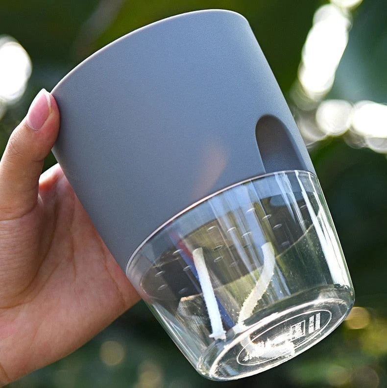 Self-Watering Plant Pot 20-Day Reservoir Transparent Base