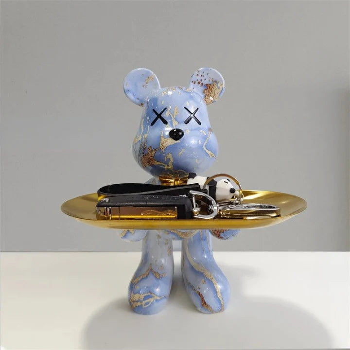 Decorative Bear Storage Figurine Resin Bowl
