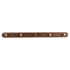 Wall-Mounted Coat Rack Natural Wood & Brass Hooks