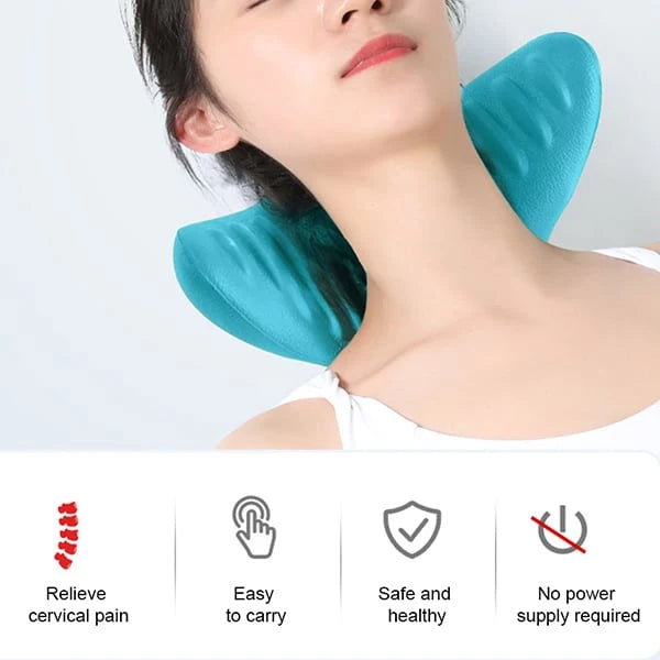 Neck Massage Pillow Ergonomic Cervical Support & Gravity-Powered Stretch