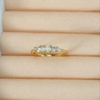 Stackable Gold Rings Set with Rhinestones for Mother's Day