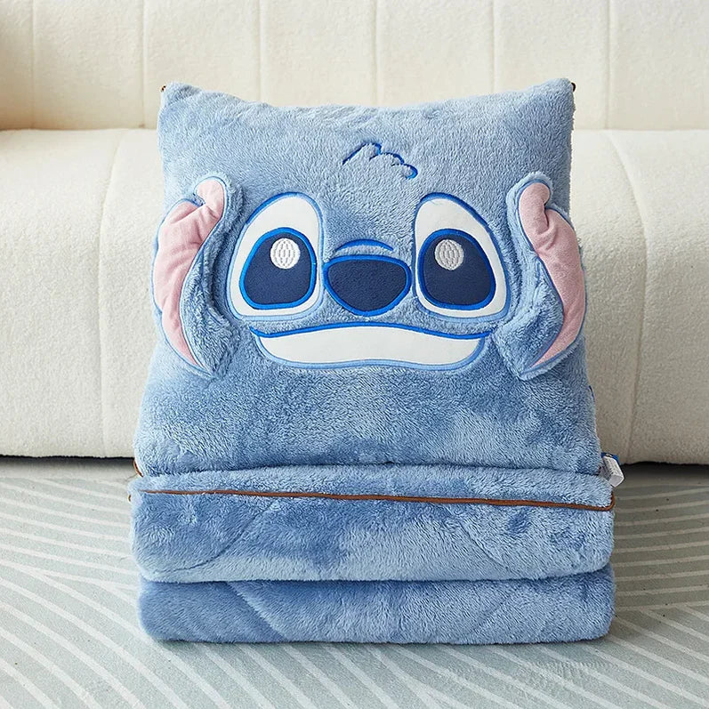Kids Blanket & Cushion Set Plush Fleece Machine Washable