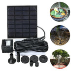 Solar Fountain Pump 4 Interchangeable Nozzles Compact & Silent