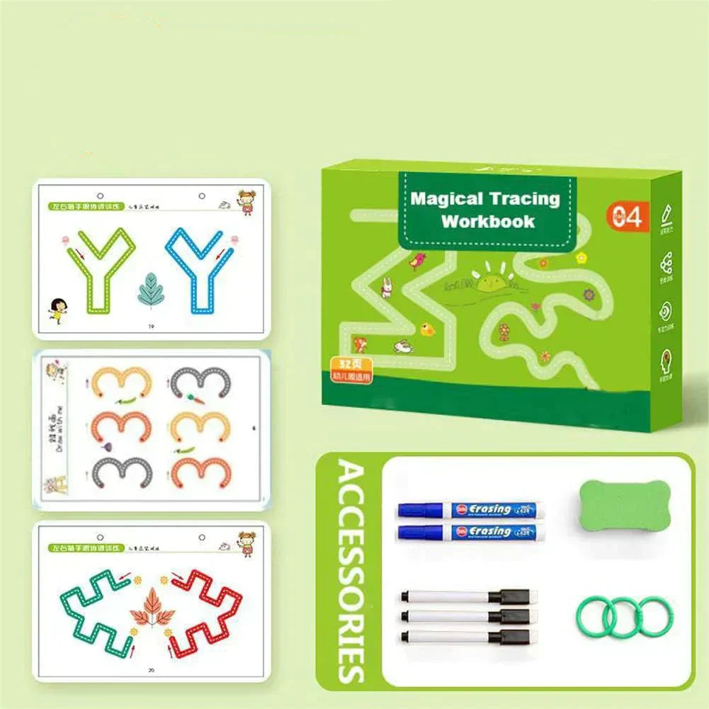 Interactive Writing Book Wipe-Clean Pages Includes Marker & Eraser