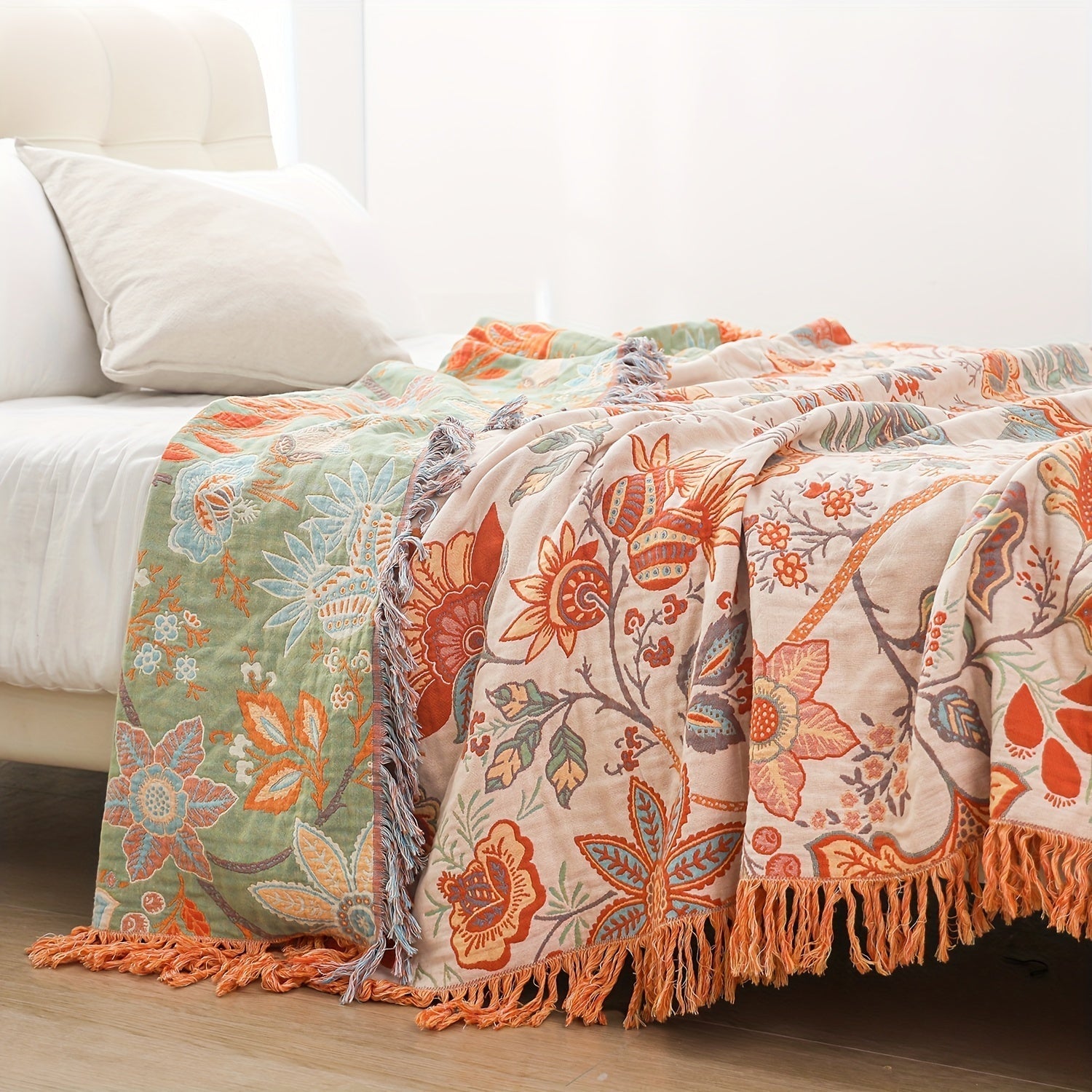 Bohemian Cotton Blanket with Tassels