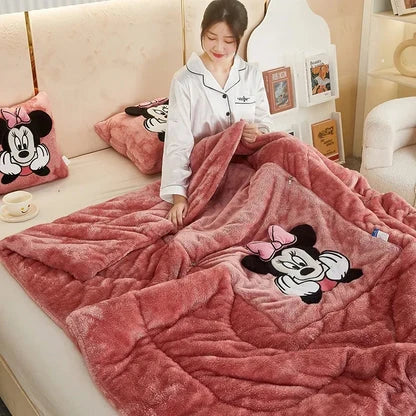 Kids Blanket & Cushion Set Plush Fleece Machine Washable