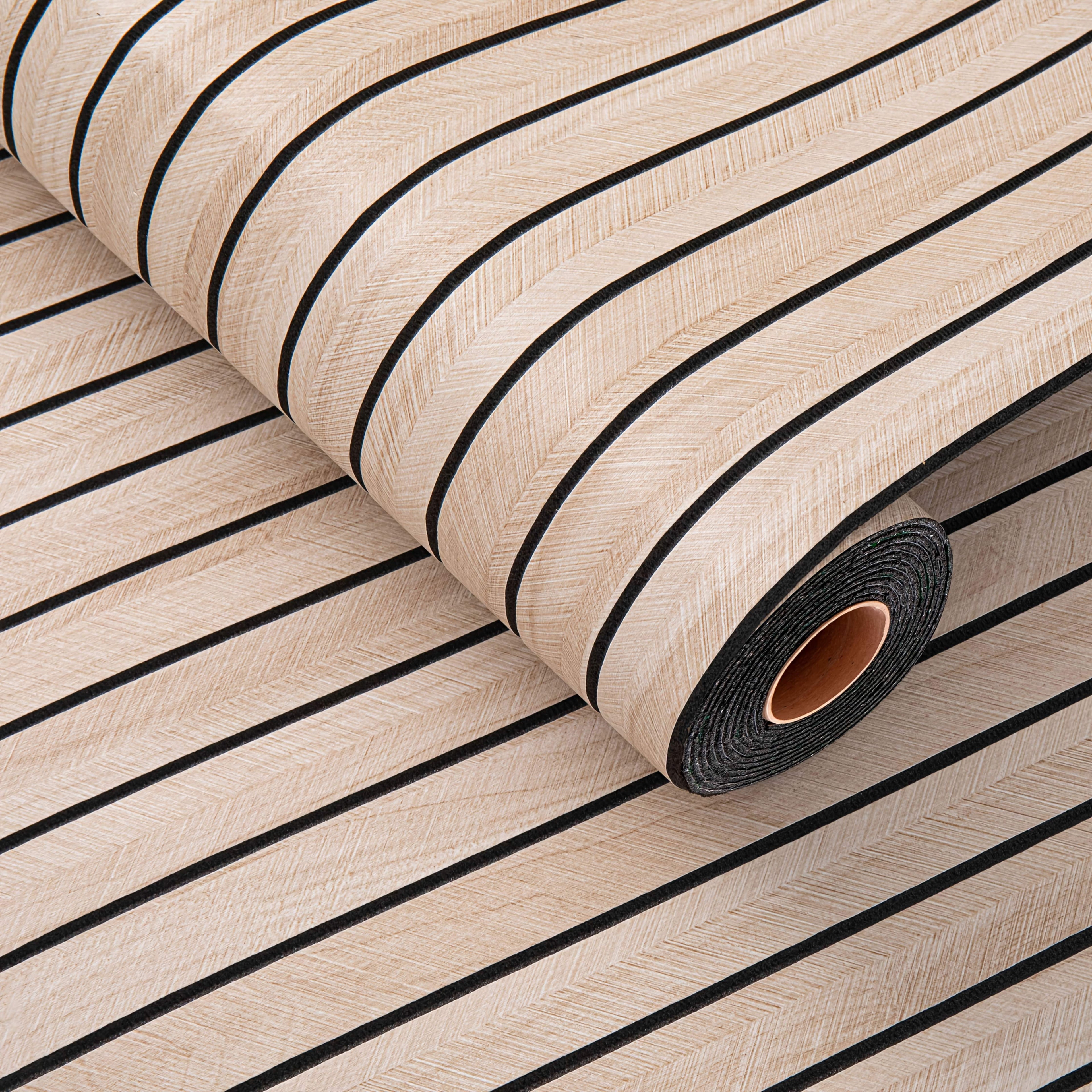 Embossed 3D Wood-Look Self-Adhesive Wall Sticker