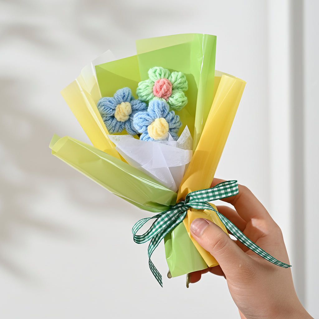 Handcrafted Mini Fabric Flower Bouquet for Mother's Day Gift
