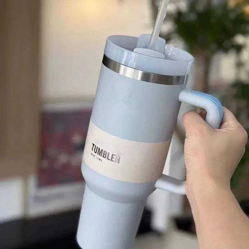 Insulated Tumbler 1.2L Stainless Steel Handle Lid