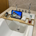 Bathtub Tray Adjustable Bamboo Book & Drink Holder